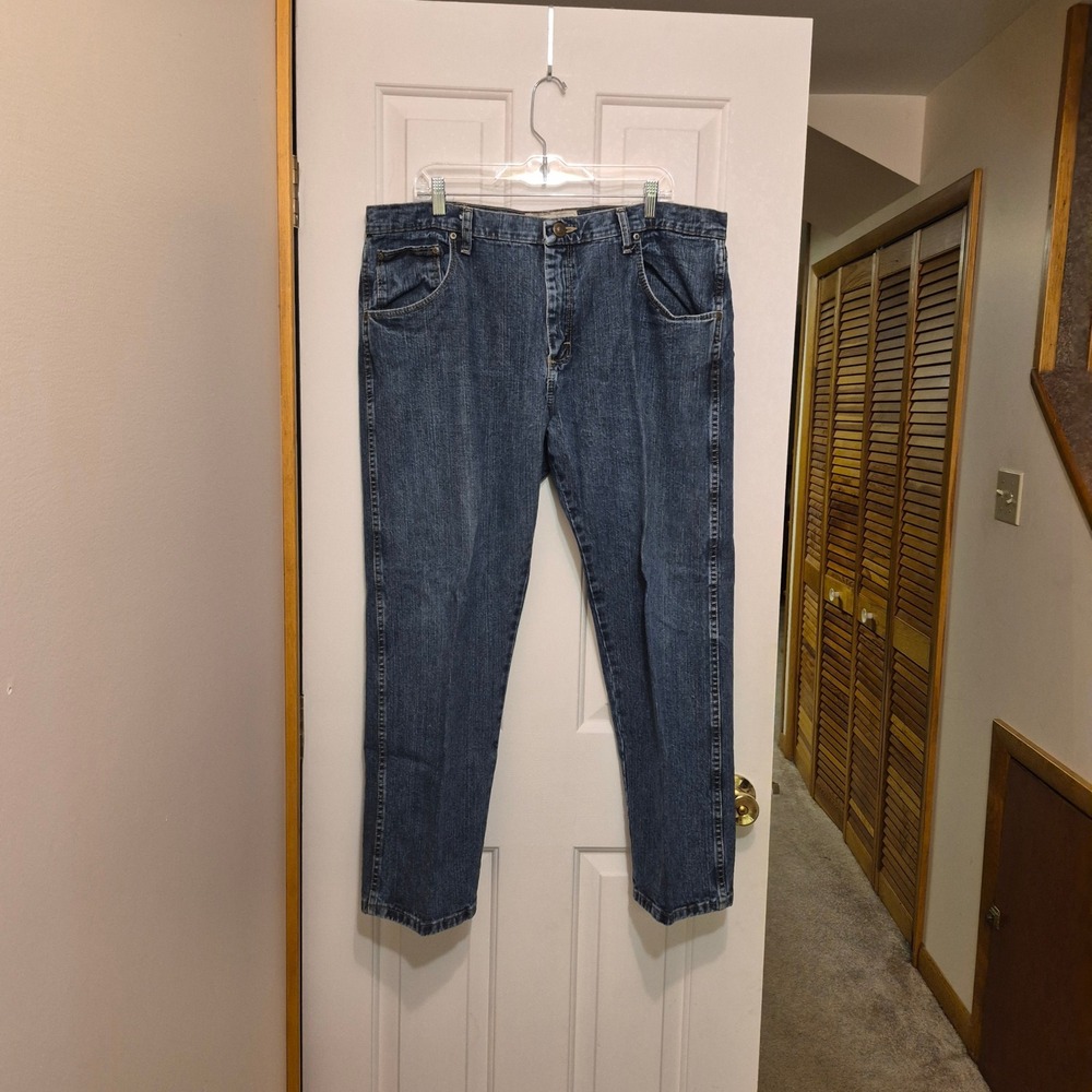 DKNY Jeans Westside Performance Denim Mens 38x32 Blue Straight Leg Cotton Pants